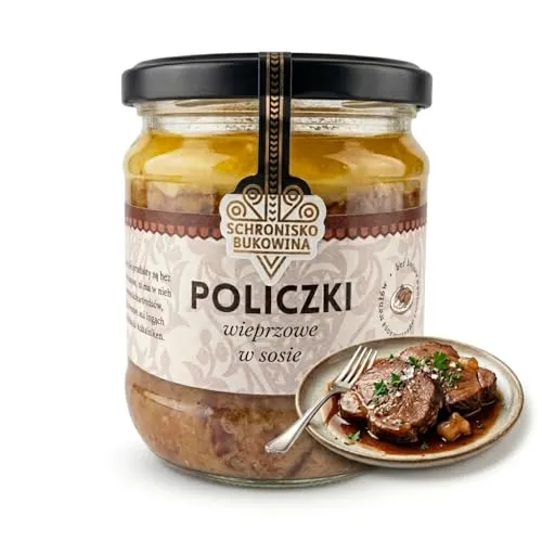 SCHRONISKO BUKOWINA Schweinebäckchen in Sauce 400 g – sous-vide gegart | Pasteurisiert im Glas – zart und herzhaft, einfach erwärmen und mit Kartoffeln, Gemüse, Klößen oder Brot servieren