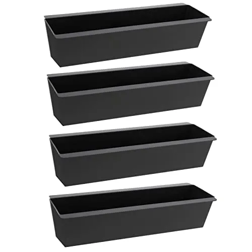 4X Pflanzkasten Kunststoff Europalette Hochbeet Blumenkasten Euro Palette Blumenkübel Pflanzkübel Blumentöpfe Schwarz