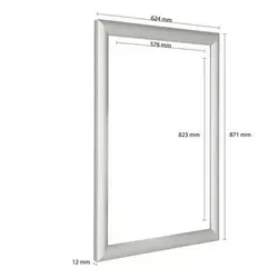 update displays Klapprahmen Easy-Fix silber 62,4 x 87,1 cm - Schaukästen: Stilvoller Aluminiumrahmen in silber, geeignet für Hoch- und Querformat, ermöglicht einfachen Austausch von Inhalten und sorgt für elegante Präsentation.