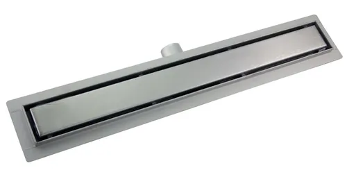 Hydroland Duschrinne SLEEK 600 - Edelstahl Abfluss Komplettset 60 cm - Hochwertige Duschrinne aus rostfreiem Edelstahl für einen eleganten, linearen Abfluss. Inklusive Flansch, geräuschdämpfender Abdeckung und einfachem Reinigungszugang.
