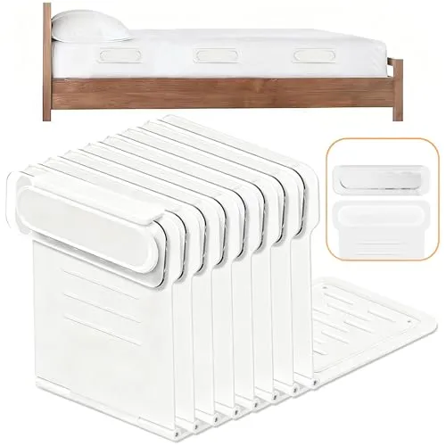 Refined Living Bettlakenspanner 8 Stück Bettlakenhalter für Ecken Spannbettlaken Halter Halten die Laken Fest und Straff, Faltenfrei Bettlaken Eckschloss für Alle Matratzen