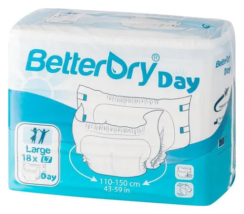 BETTERDRY Day Inkontinenz-Slip L7 110-150 cm, 18 St - Inkontinenzhilfen für tagsüber, hoher Tragekomfort und zuverlässiger Schutz für aktive Nutzer.