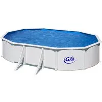 GRE Ovalpool FIDJI mit Zubehör 4-tlg, Höhe: 120 cm - Hochwertiger Stahlwandpool in verschiedenen Designs, langlebige Struktur und umfangreiches Zubehör für ein sicheres Poolvergnügen im Garten.
