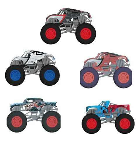 Monster Jam Toy Vehicle Truck 1t64 Mrvl5PK Spiderman I