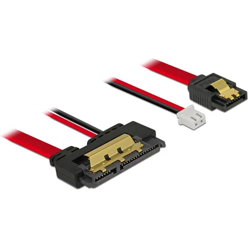 Adapterkabel SATA 7Pin + 2Pin > SATA 22Pin - 20cm, schwarz-rot, ideal für einfache und zuverlässige Datenübertragung