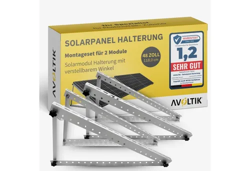 avoltik Solarmodul-Halterung 2 Sets Solarmodul Halterung für Flachdach Wand Aufständerung 118cm, (bis 48 Zoll, 2 Sets Solarmodul Halterung für Flachdach Wand Aufständerung 118cm, 2-tlg., 2 Sets Solarmodul Halterung für Flachdach Wand Aufständerung 118cm, 2 Sets (4Winkel)