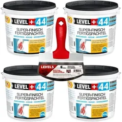 Level+ - Level+ Fertigspachtel Spachtelmasse L+44 - 80kg + Eimerschaber
