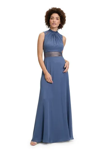 V.M. Abendkleid mit Stehkragen in Hellblau, Größe 32 - Elegantes Abendkleid für Damen, aus fließendem Chiffon mit raffiniertem Cut-Out auf der Rückseite und einem stilvollen Stehkragen, der für eine besondere Note sorgt.