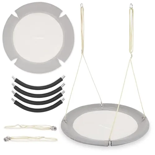 HyperMotion Nestschaukel 100 cm Grau – Robuste Hängeschaukel für Garten und Innenbereich - Vielseitige Schaukel für Kinder und Erwachsene bis 150 kg, höhenverstellbar und wetterfest – ideal für entspannte Momente im Freien und schnellen Spielspaß.