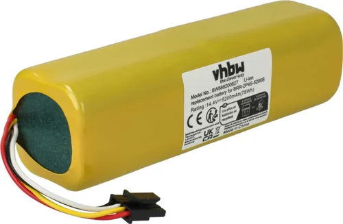 vhbw Akku kompatibel mit Xiaomi Dreame F9 Cleaner, D9, L10 Pro Saugroboter (5200 mAh, 14,4 V, Li-Ion)