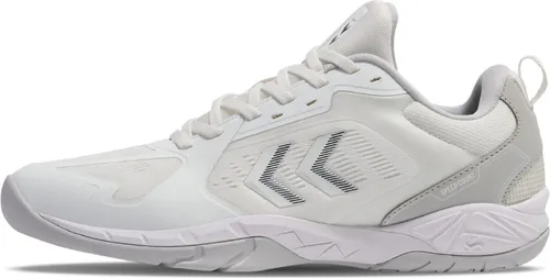 hummel Hallen-Indoorschuhe Speed Court Herren – Größe 45 - Badmintonschuhe Herren mit atmungsaktivem Mesh-Obermaterial und reaktionsfreudiger Zwischensohle für hohe Energierückgabe, ideal für Hartplatzoberflächen.