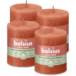 Rustik Stumpenkerzen 80/68 mm in orange von Bolsius