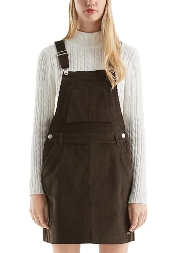 QS Minikleid Mini-Latzkleid aus Cord in Braun XXL (44) in braun von QS