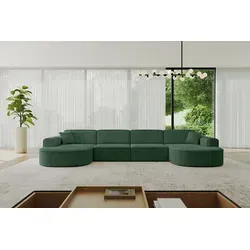 ALTDECOR Ecksofa MARI-U2 - U-Form in Grün - Ecksofa in U-Form, ideal für gemütliche Abende mit Familie und Freunden. Hochwertige Polsterung und modernes Design bieten höchsten Sitzkomfort und Langlebigkeit.