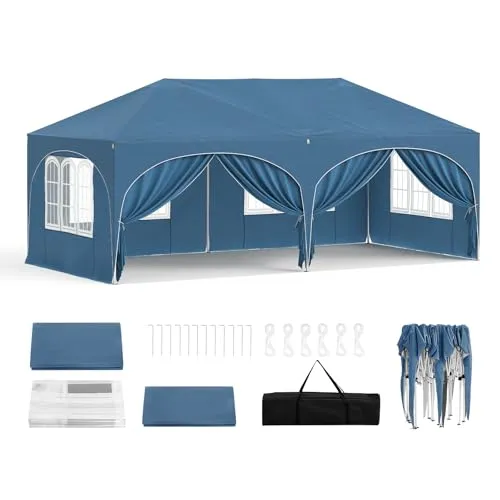 WOLTU Faltpavillon 3x6 m mit Seitenwänden - Pavillon für Garten und Outdoor, wasserabweisend mit UV-Schutz 50+, höhenverstellbar und einfach zu transportieren – ideal für Partys und Veranstaltungen.