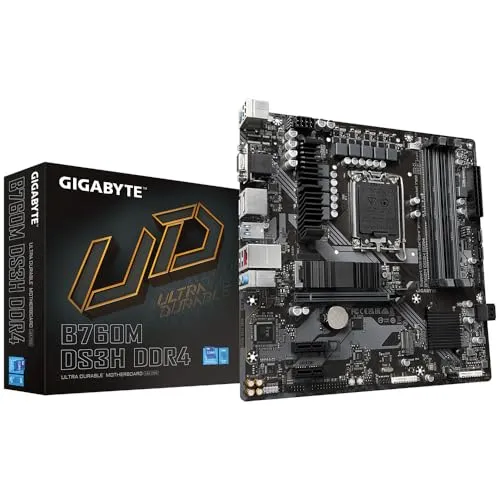 Gigabyte B760M DS3H DDR4 Motherboard - Intel B760, LGA 1700, Micro ATX, langlebig und robust für hohe Leistung