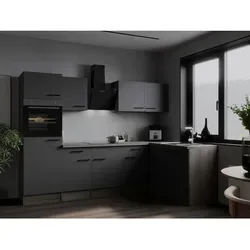 Respekta Eckküche Oliver – Grau & Eiche, 280x172 cm in grau von Respekta