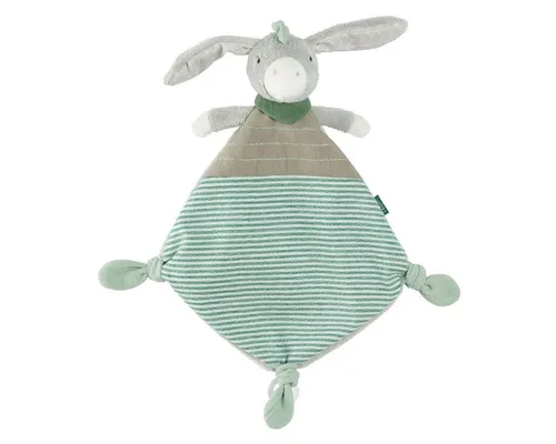 Fehn Schnuffeltuch Esel, Schmusetuch mit Stofftier Spielzeug, Einschlafhilfe oder Plüschtier