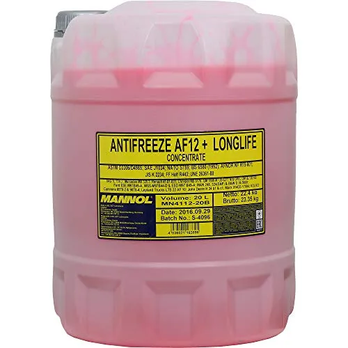 Mannol 4112 Kühlerfrostschutz Antifreeze AF12+ Longlife Konzentrat 20 Liter