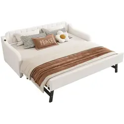 Modfu Polsterbett Beige 90x200 cm – Komfortabel und vielseitig