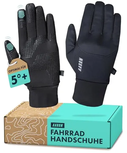 AARON Gloves Fahrradhandschuhe für Damen und Herren - rutschfeste Touchscreen-Radhandschuhe für MTB, BMX, City-Bike oder Trekking-Bike - warme Handschuhe zum Radfahren und Joggen