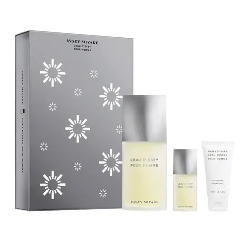 Issey Miyake L'Eau D`Issey Pour Homme Set - Herren Eau de Toilette Set mit 125ml Spray, 15ml und Duschgel – ideal als Geschenk für den modernen Mann, der frische und maskuline Düfte schätzt.