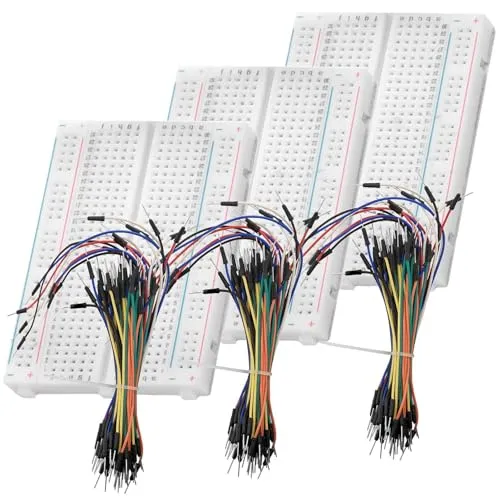 AZDelivery Breadboard Kit - 3 x 65Stk. Jumper Wire Kabel M2M und 3 x Mini Breadboard 400 Pins kompatibel mit Arduino und Raspberry Pi