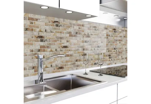 danario Küchenrückwand selbstklebend - Matt - Ziegelsteine - Küchenrückwand aus hitzebeständiger und kratzfester PET-Folie, einfach selbstklebend und zuschneidbar für individuelle Anpassungen in Ihrer Küche.
