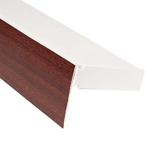 Bestlivings 1-Läufige Vorhangschiene mit Innenlauf aus Kunststoff in 90cm, Kunststoff Blende NUSSBAUM Optik, Gardinenschiene