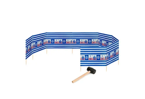 Garronda Windschutz Strand Sichtschutz 12m lang mit Gummihammer GAEX001, (mit Gummihammer)