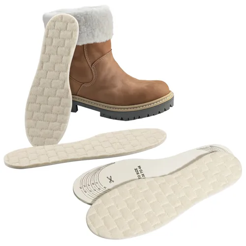 Paar Woll Einlegesohlen Thermo Einlagen - Fellsohle 100% Wolle - Größe 36-45 2