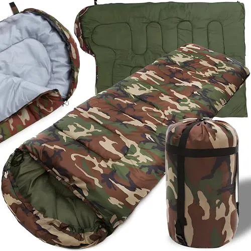 Retoo Schlafsack 3-4 Jahreszeiten für Erwachsene und Kinder - Deckenschlafsack für Outdoor-Abenteuer, ultraleicht, wasserdicht und ideal für Temperaturen von 5 °C bis 25 °C. Perfekte Mumienform mit Kapuze für optimalen Komfort und Wärmeisolierung.