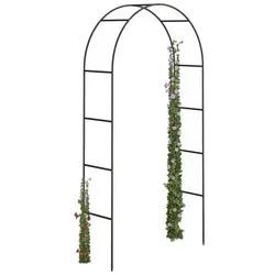 Relaxdays Torbogen Garten für Rosen 240 cm Schwarz