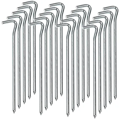 Semptec Urban Survival Technology Heringe: 20er-Set XL-Stahl-Zelthaken für alle Bodenarten, 21 cm lang, 6 mm dick (Zelthaken Heringe, Zelt, Erdspiess)