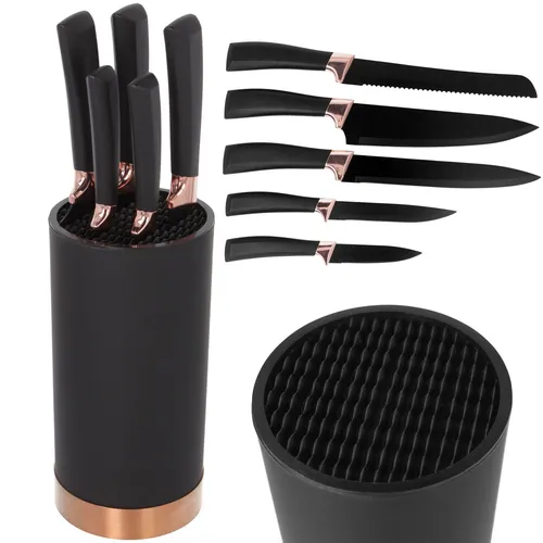 BRUNBESTE 6-teiliges Küchenmesser-Set mit elegantem Ständer