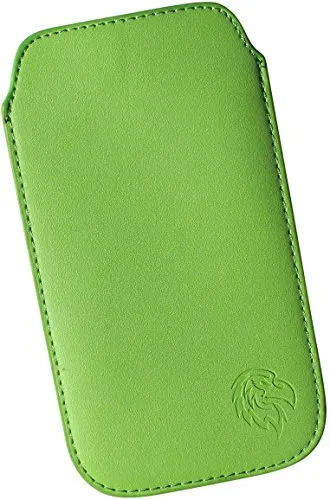 Produktbild Davii Schutztasche Handytasche für Samsung Galaxy A15 / A25 / A55, Hülle Einsteck Etui Lasche flach mit Band weich Adler Standard XXL Gruen