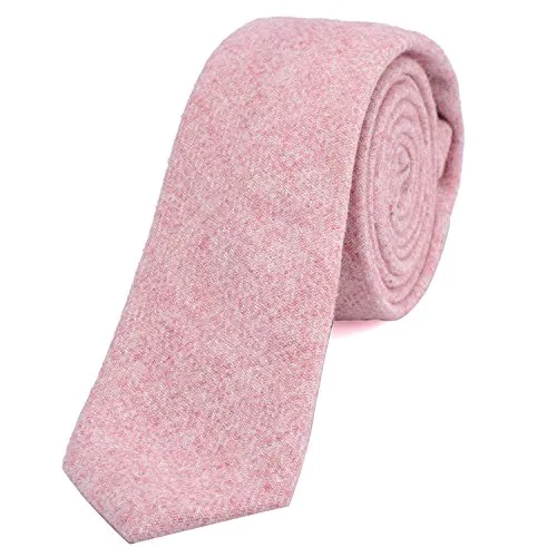 DonDon Herren Krawatte 6 cm Baumwolle pastell-rosa