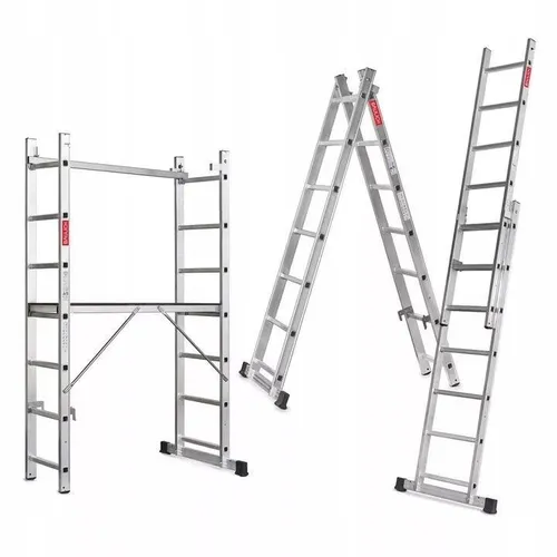 Leiter Aluminium Bauleiter Arbeitsgerüst Gerüstleiter Mehrzweckleiter 3in1 150kg