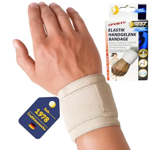 BEST SPORTING Handgelenkbandage, Beige, Elastik