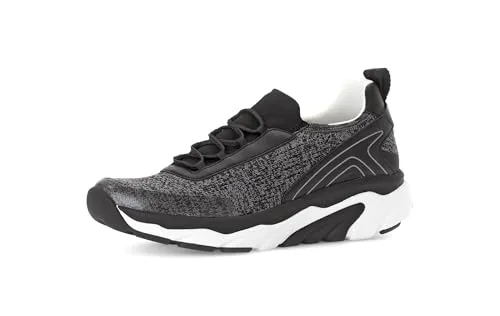 Gabor Damen Low-Top Sneaker, Frauen Halbschuhe,Freizeit,sportlich,straßenschuhe,Strassenschuhe,Sportschuhe,schwarz/grau Kombi,39 EU / 6 UK