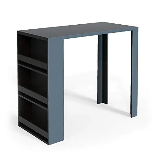 Vicco Bartisch Anthrazit 57 x 117 cm - Moderner Bartisch für Küche und Esszimmer mit praktischem Regal und viel Stauraum – ideal für gesellige Abende und eine stilvolle Einrichtung.