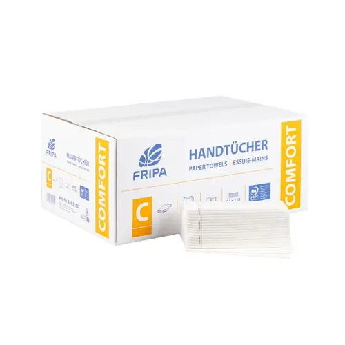 Fripa Papierhandtücher 3072 Blatt - Hygienisch und Vielseitig - Papierhandtücher, 2-lagig, ideal für öffentliche Hygienebereiche und vielseitig als Putztuch einsetzbar. 3072 Falthandtücher (24 Pack mit 128 Blatt) für optimale Sauberkeit.