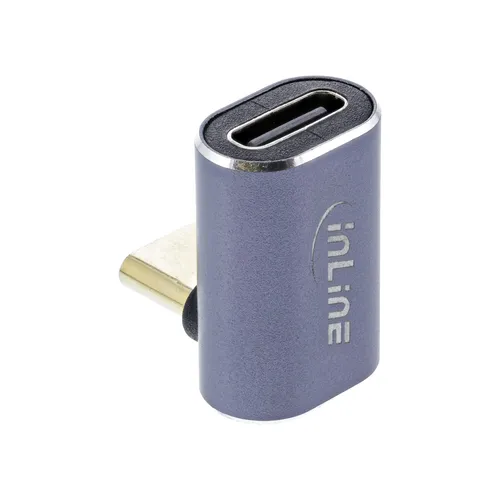 InLine® USB4 Adapter, USB-C™ Stecker/Buchse oben/unten gewinkelt, Aluminium