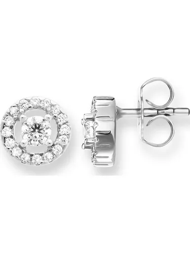 Thomas Sabo Damen-Ohrstecker 925 Silber mit Zirkonia - Elegante Ohrringe aus 925er Sterlingsilber, verziert mit funkelndem Zirkonia im Brillantschliff. Perfekt für den Ear Candy-Trend und ideal kombinierbar mit anderen Thomas Sabo Accessoires.