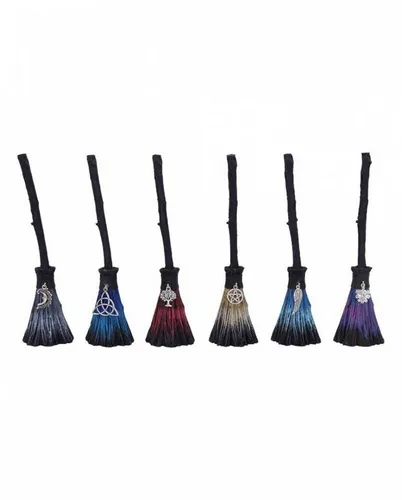 Horror-Shop Dekofigur Hexenbesen mit Positiver Energie 1 Stück