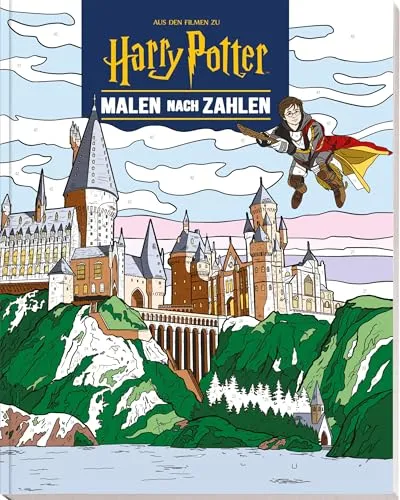 Aus den Filmen zu Harry Potter: Malen nach Zahlen: Malbuch mit Farbübersicht auf Ausklappseite