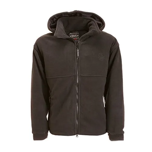 BMS Fleece Windsmoother Kapuzen-Jacke, Schwarz, Größe M