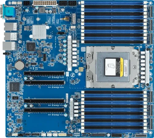 Gigabyte Mainboard MZ33-AR0 E-ATX Sockel SP5 - Hochleistungs-Mainboard mit 24XDIMM, ideal für Gaming und professionelle Anwendungen, unterstützt bis zu 16 SATA3 und 4 PCIe3 Erweiterungen.