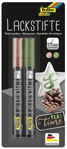 folia Lackmarker Strichstärke: 2-3 mm rosé & grün 2 Stück