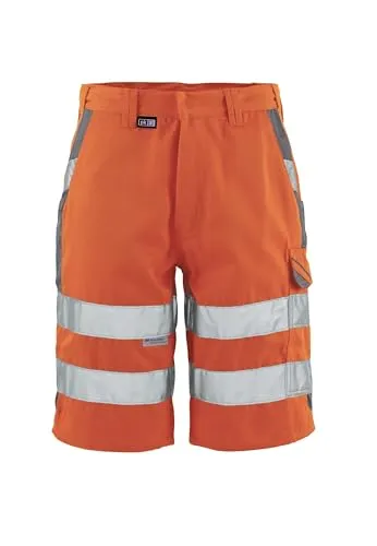 pka Sommer Warnschutz Arbeitshose für Herren in Warnorange - Herren-Shorts in Warnorange, zertifiziert nach EN ISO 20471 für maximale Sichtbarkeit und Sicherheit. Der leichte Stoff sorgt für hohen Tragekomfort und praktische Taschen bieten Funktionalität.